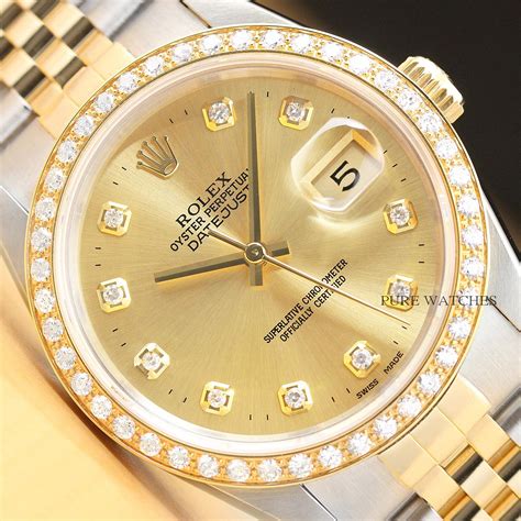 gold rolex watch with diamonds